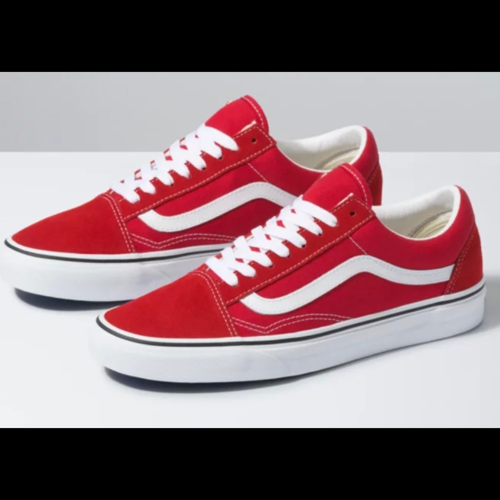 Low top red vans